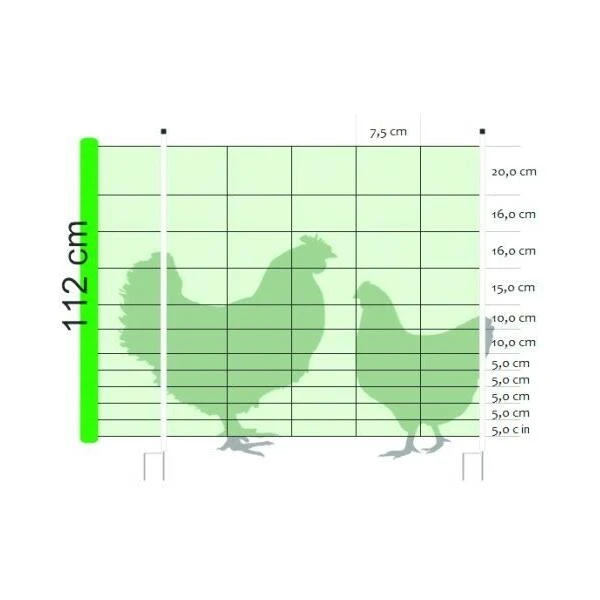 Afrasteringsnet Kippen - L 50 M × H 1,12 M 3 Afrasteringsnet Kippen - L 50 M × H 1,12 M - Afbeelding 3
