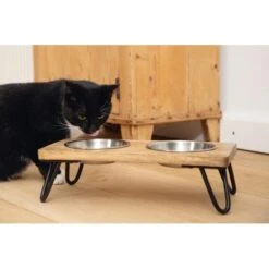 Dinerset Linga Kat - Designed By Lotte 6 Dinerset Linga Kat - Designed By Lotte -Huisdier Winkel designed by lotte dinerset linga kat houtmetaal incl 2 bakjes 31x16x10 1601016254 58 600