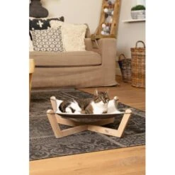 Huisdier Winkel -Huisdier Winkel designed by lotte gaia kattenhangmat hout grijs 51x51x185 cm cm 1601016254 30 600