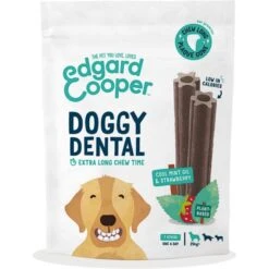 Edgard & Cooper Hondensticks Doggy Dental Met Munt En Aardbei - 240 G - Set Van 7 Stuks