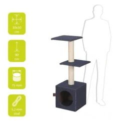 Krabpaal Palazzo Denim - 30 × 30 × 90 Cm 9 Krabpaal Palazzo Denim - 30 × 30 × 90 Cm -Huisdier Winkel speeltoren voor kat met krabpalen 1595501086 5 600