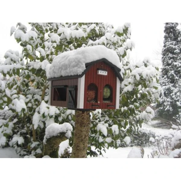 Vogelvoederhuis Landelijke Stijl - Barn Red 6 Vogelvoederhuis Landelijke Stijl - Barn Red - Afbeelding 6