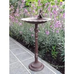 Vogelbad Gietijzer Op Voet Met Elfje -Huisdier Winkel vogelbad gietijzer elfje 1484056262 3 600