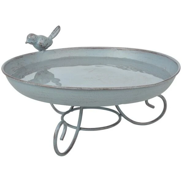 ESSCHERT DESIGN Vogelbad Staand Grey Metal 1 ESSCHERT DESIGN Vogelbad Staand Grey Metal